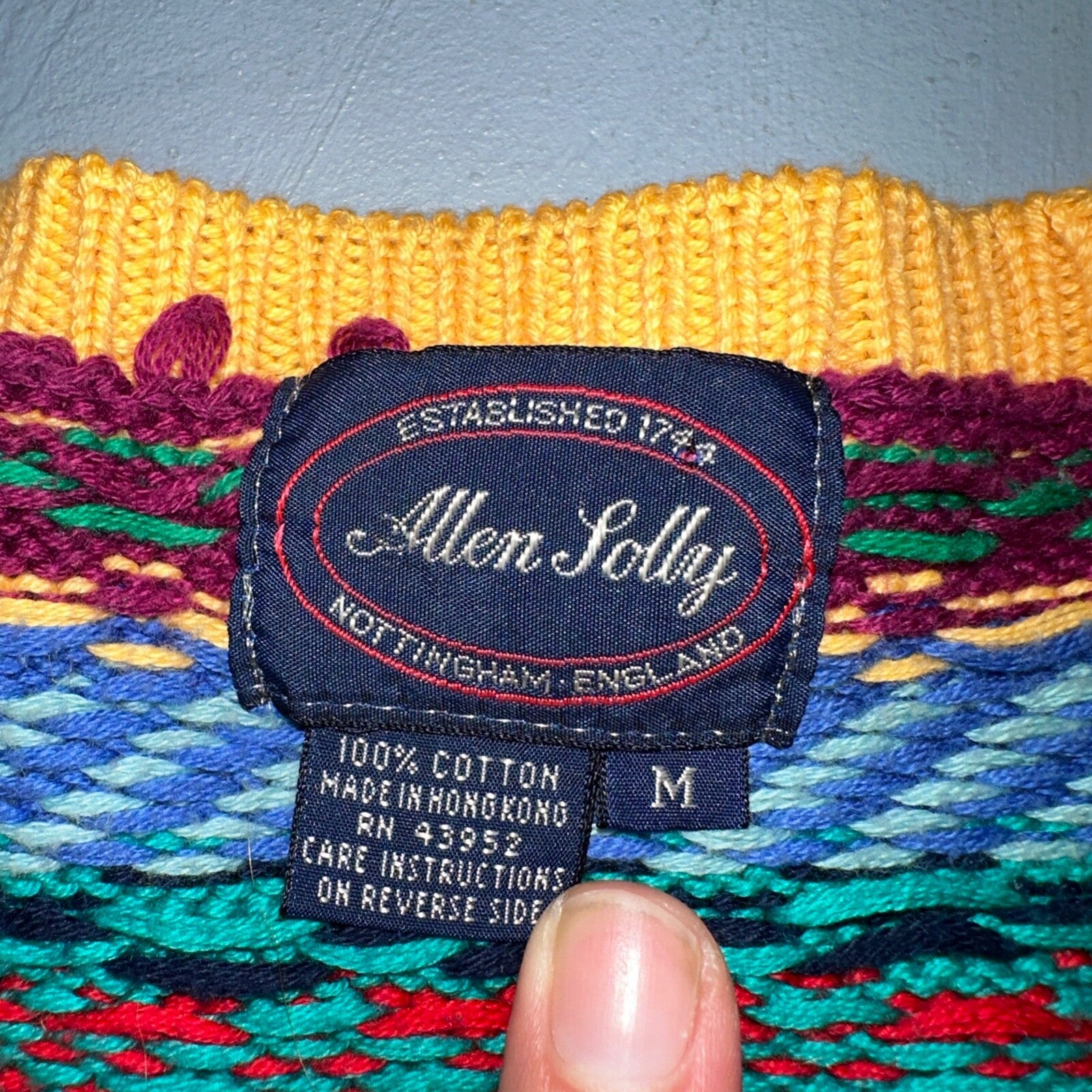 Allen Solly Womens Pullover Knit Sleeveless Cotton Vest Aztec Multicolor Crazy