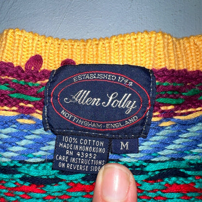 Allen Solly Womens Pullover Knit Sleeveless Cotton Vest Aztec Multicolor Crazy