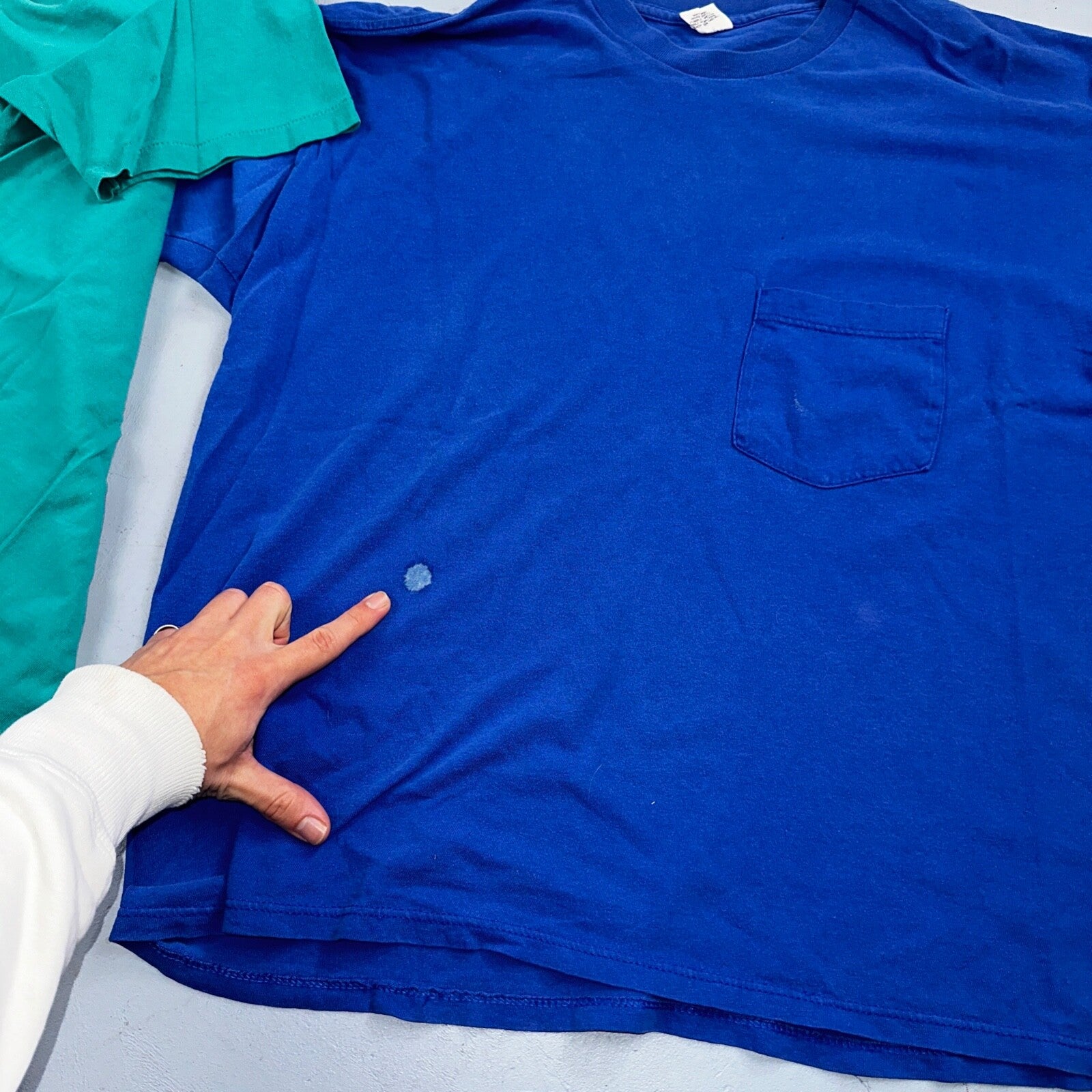 Vtg Le Breve Mervyns Lot of 2 Cotton Pocket Tee T Shirt XL USA Made 80s Blank