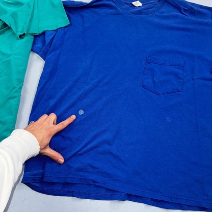 Vtg Le Breve Mervyns Lot of 2 Cotton Pocket Tee T Shirt XL USA Made 80s Blank