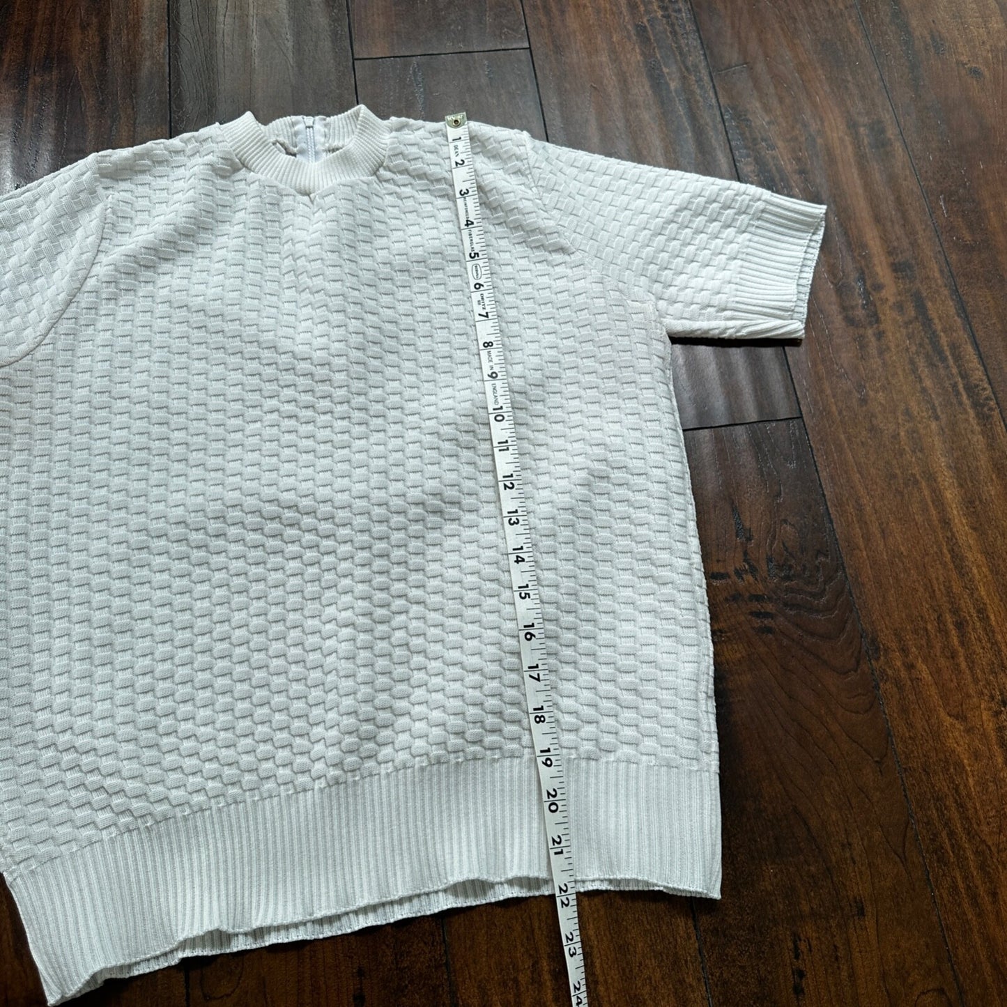 VTG 80s Cuddle Knit USA Women Sweater 100% Cotton Short Sleeve M