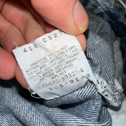 Levis 501 Vintage 80s USA XX Straight Leg Jeans Blue Acid Wash 32x34 Act 31x33