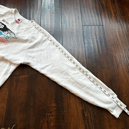 VTG Anaheim Crewneck Sweatshirt 1980s Post Op Hospital Paint Splatter Graphic