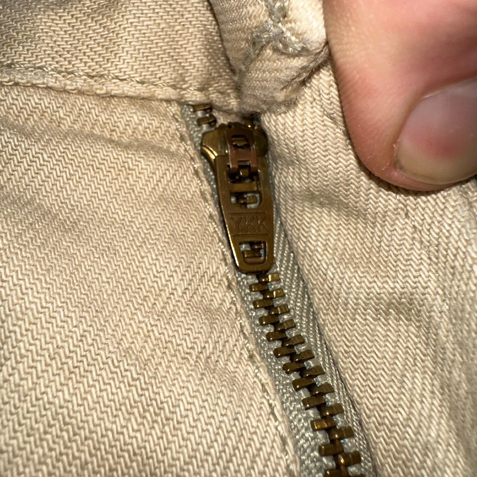 Levis 505 Vintage Y2K Jeans Beige Stained Zipper Fly Straight 34x29 Act 32x28