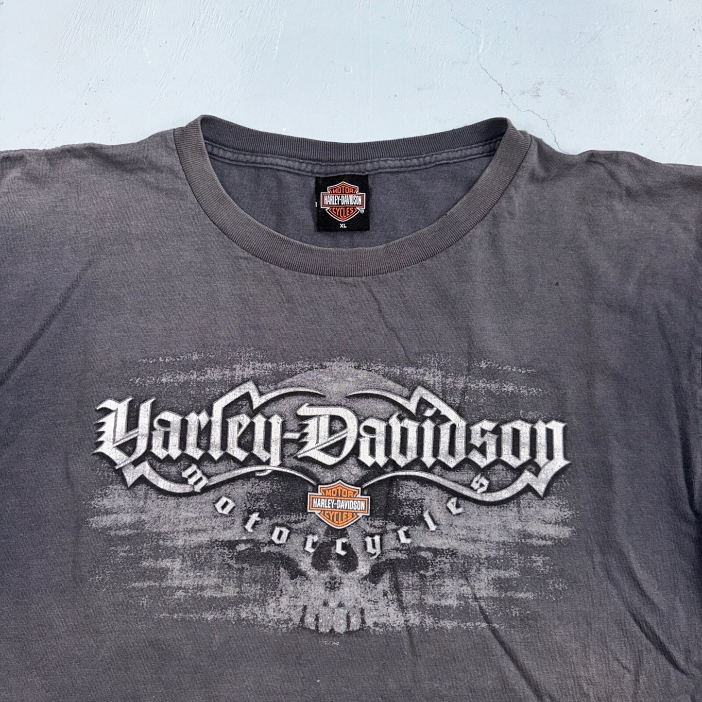 Harley Davidson Eugene Oregon VTG T Shirt Doyles Grunge Faded Black Y2K USA