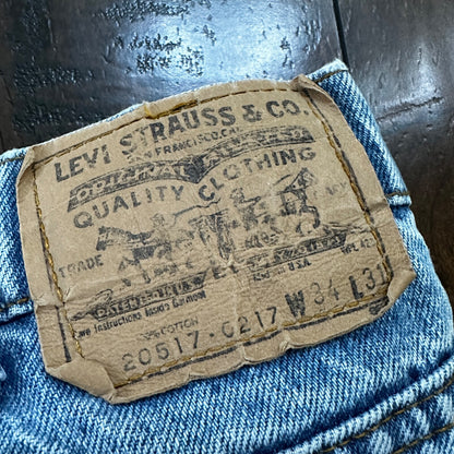 Levis 517 Vintage 80s USA Orange Tab Bootcut Flare Blue Jeans 34x31 Act 32x29