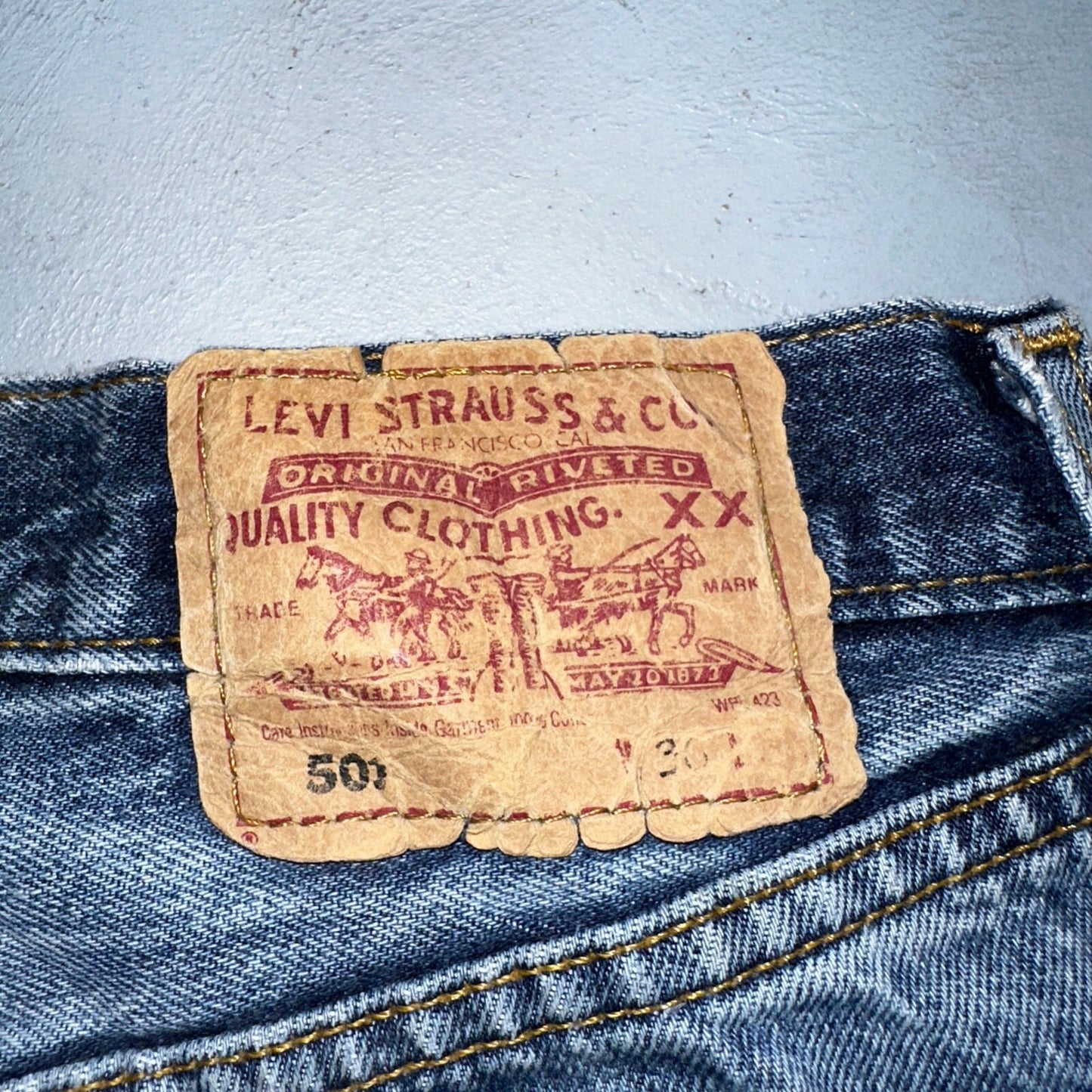 Levis 501 Vintage 90s UK XX Straight Leg Jeans 36x32 Blue Med Wash Act 33x30