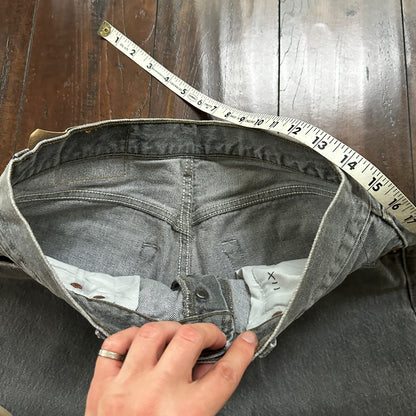 VTG 90s Levis 501 Button Fly 33x34 USA Tag Jeans Straight Wash Grey XX Act 30x32