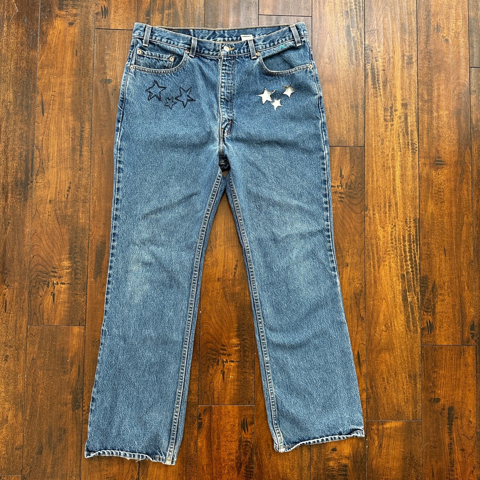 Levis 517 Vintage 90s USA Orange Tab Bootcut Flare Blue Jeans 38x32 Act 35x30