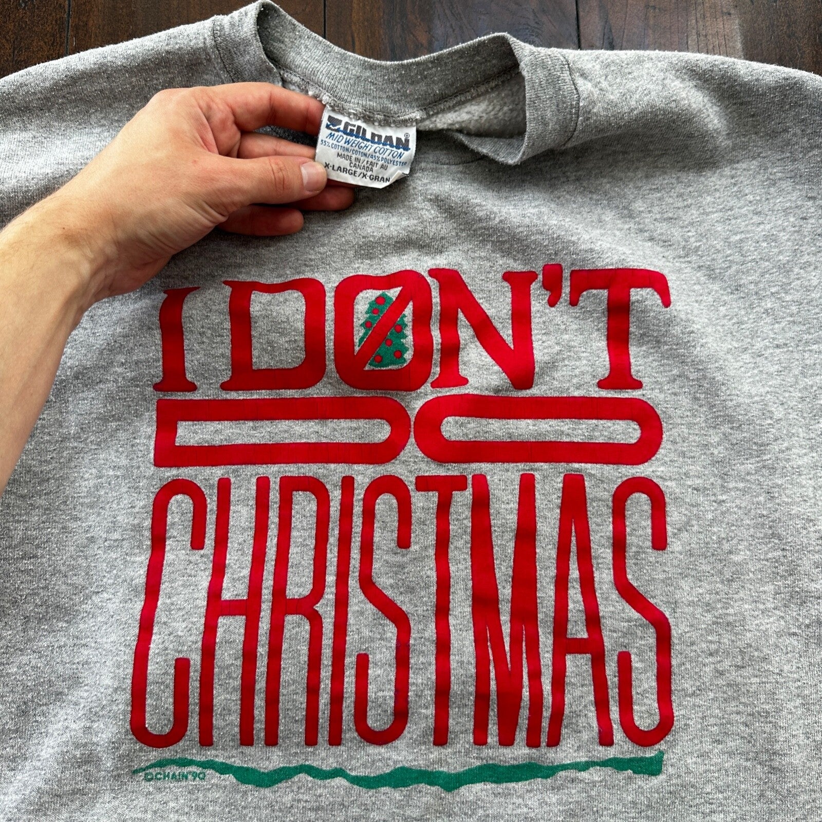 Don't do Christmas Funny Sad Jolly Santa VTG Sweatshirt Jumper Crewneck Y2K