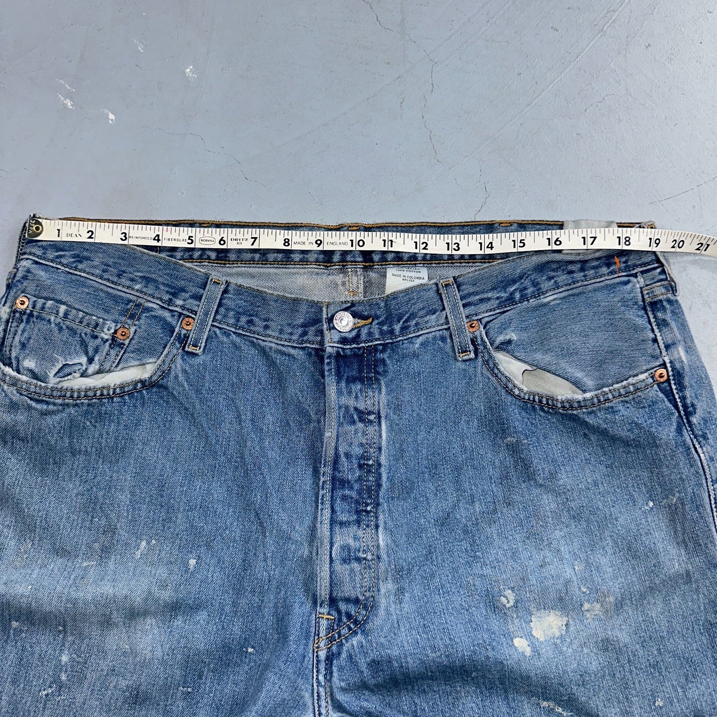 Levis 501 Vintage Y2K 90s XX Straight Leg Jeans Blue Light Wash 40x32 Act 38x31