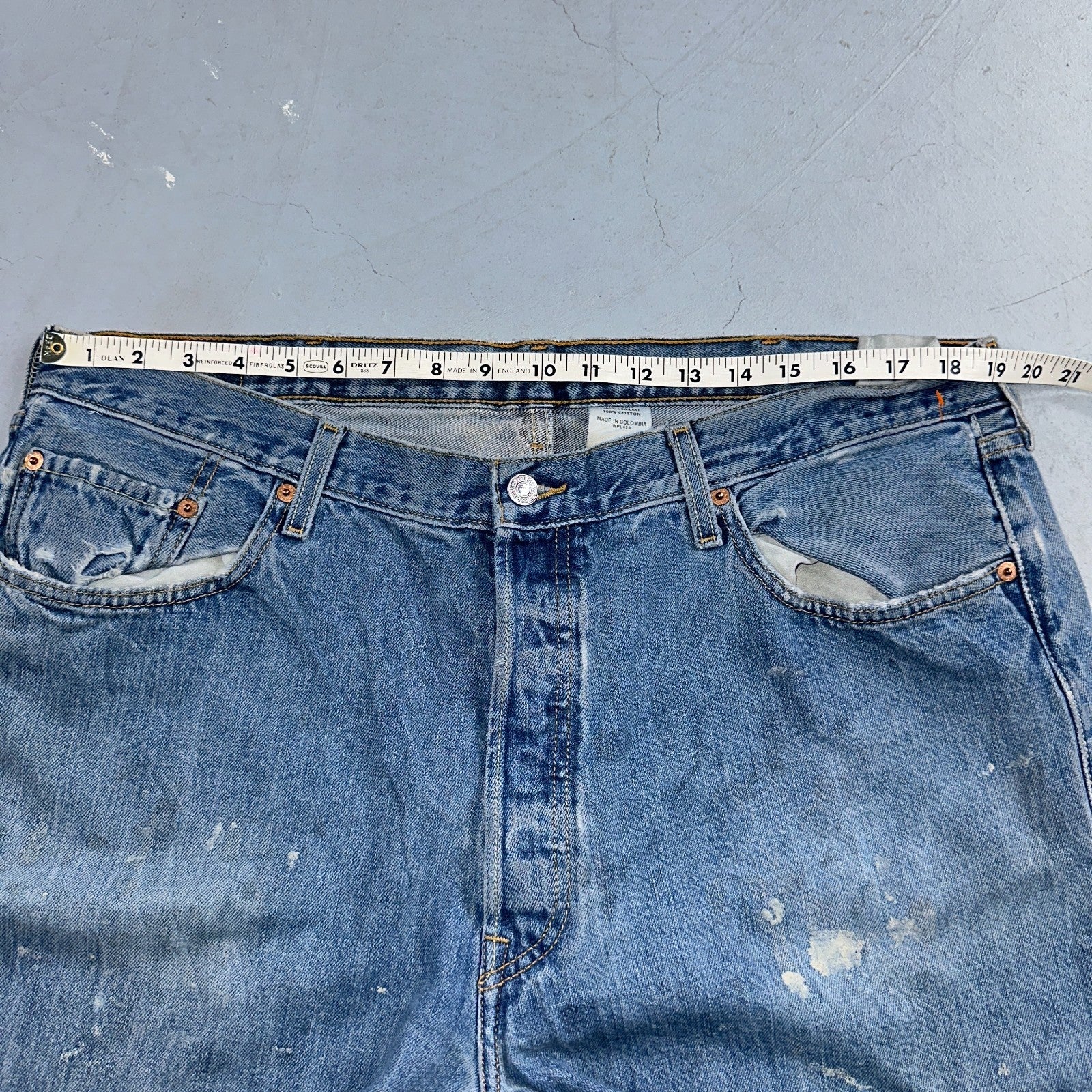 Levis 501 Vintage Y2K 90s XX Straight Leg Jeans Blue Light Wash 40x32 Act 38x31