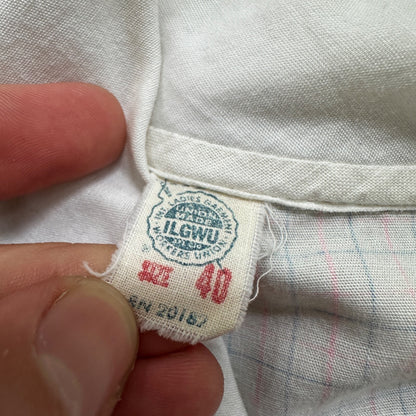 VTG 70s women's White Plaid Flannel Shirt Grunge Punk 40 Checkered jane hunt