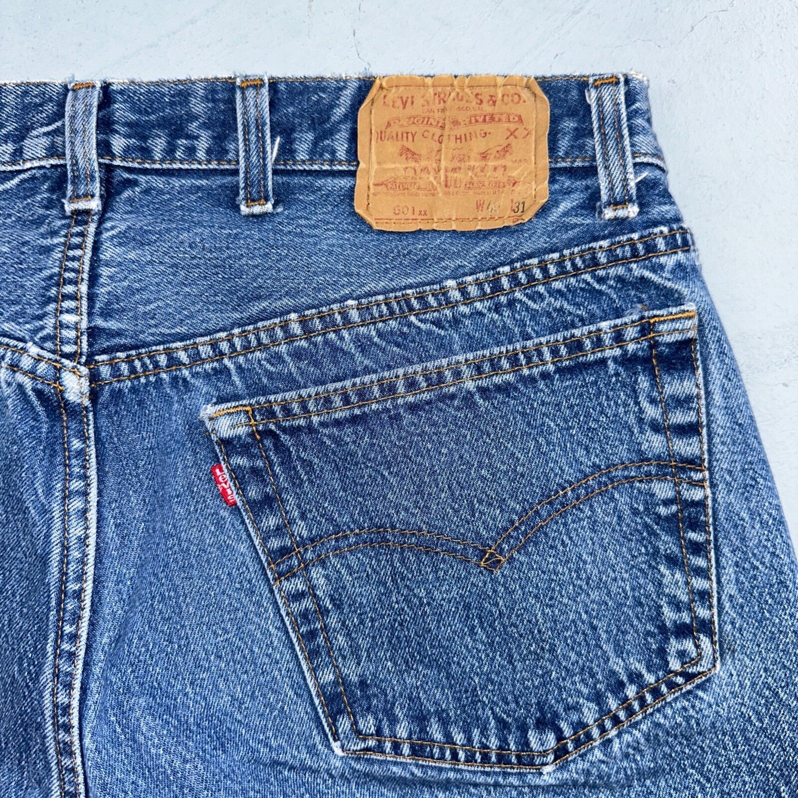 Levis 501 Vintage 90s USA XX Straight Leg Jeans Blue Med Wash 40x31 Act 36x27