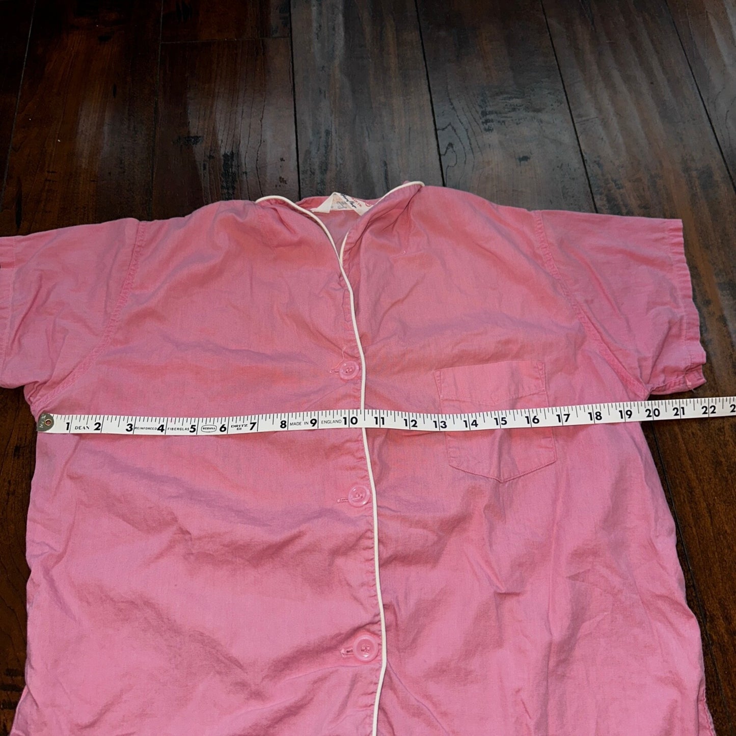 Vintage 50s 60s Tommies Sanforized Sleepwear Pajamas Pair Pants Top Cotton Pink