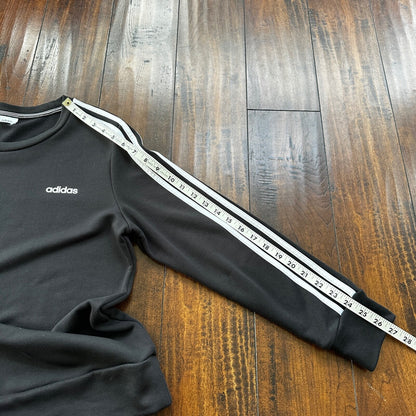 Adidas Women's Black Pullover Sweatshirt Size Medium Stiped Sleeves