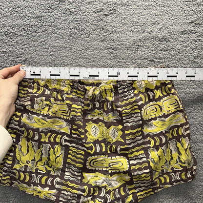 Vtg 40s California Aloha Yellow 50s Swim Trunks Board Shorts Floral Rockabilly