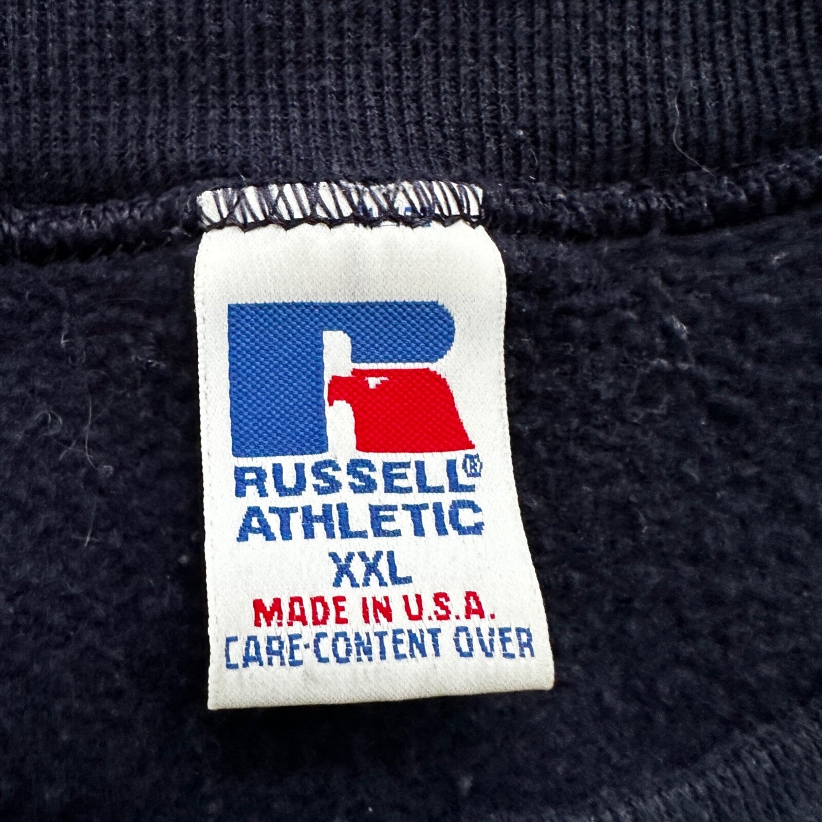 Vintage Russell Athletic Sweatshirt Navy Blue 2XL 90s Kanye V USA Basic Clean