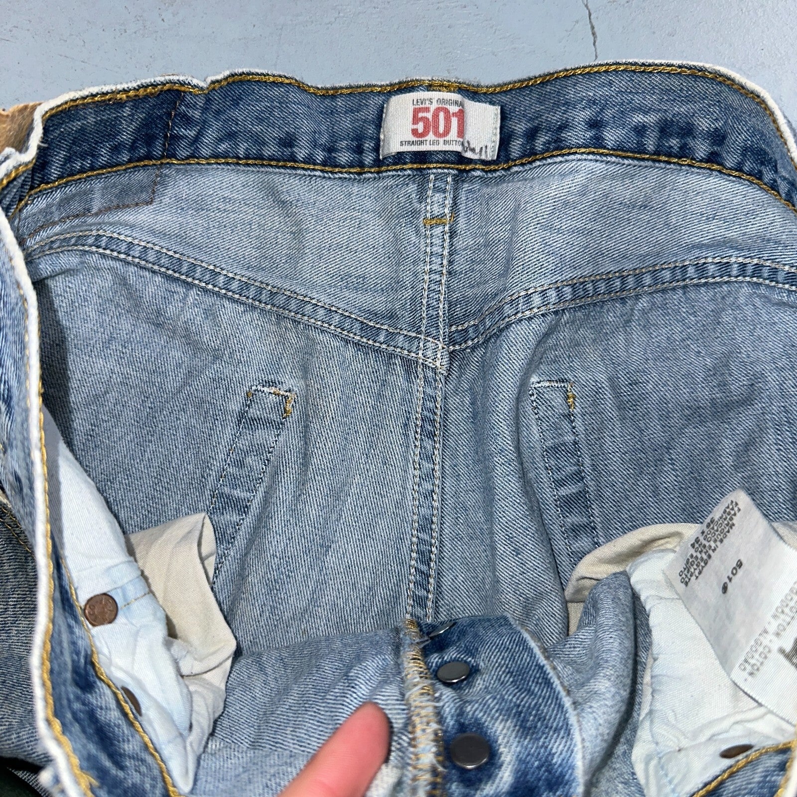 Levis 501 Vintage Y2K XX Straight Leg Jeans Blue Light Wash 36x34 Act 35x31