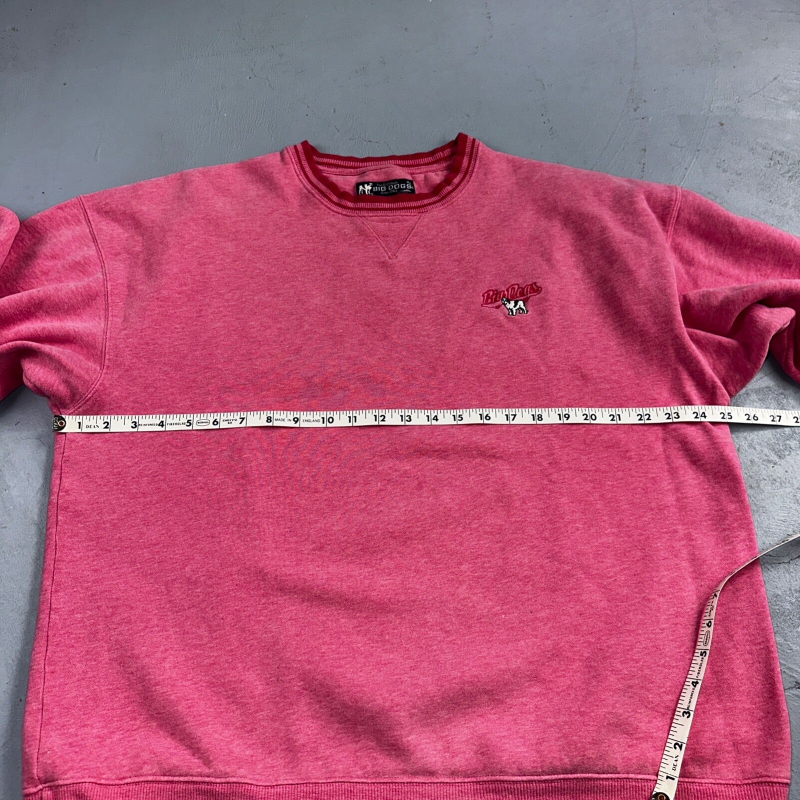 Big Dogs Vintage Sweatshirt Womens XL Pink Crewneck Pullover Embroidered Y2k
