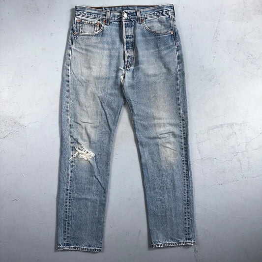 Levis 501 Vintage 90s XX Straight Leg Mexico Jeans 34x36 Light Wash Act 31x30