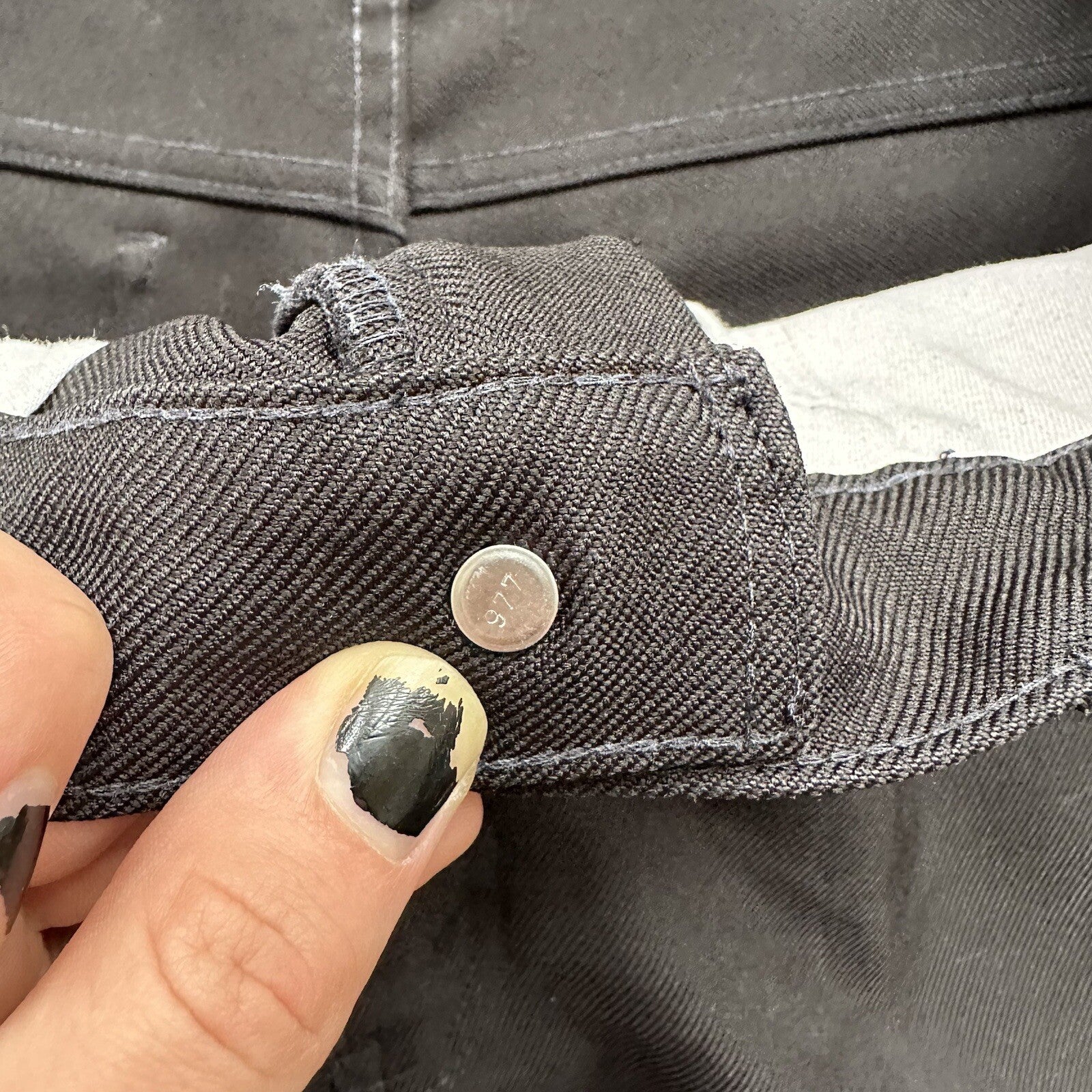 Vintage 1990s Levis 517 Black Stretchy Polyester Jeans Pants Black 36x32 A 34x29