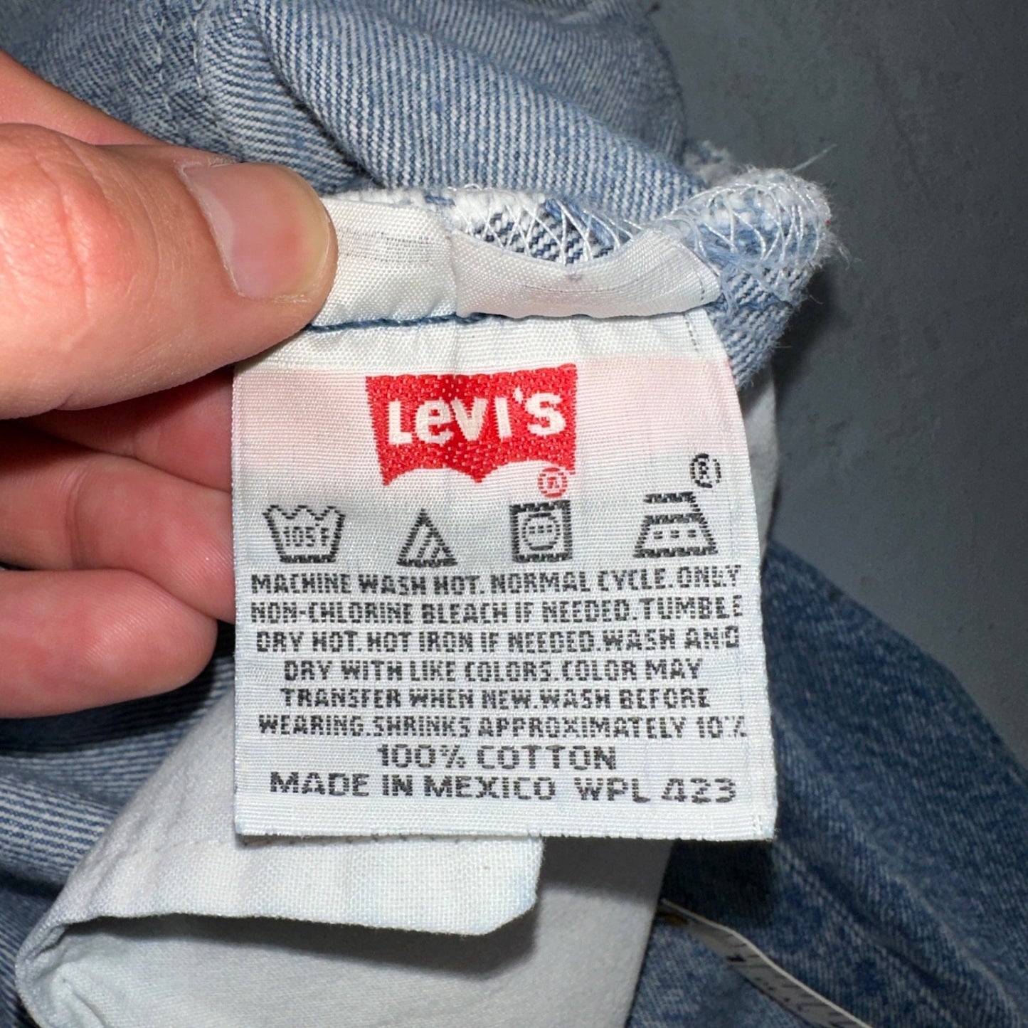 Levis 501 Vintage 90s Mex XX Straight Leg Jeans Blue Light Wash 56x32 Act 50x28