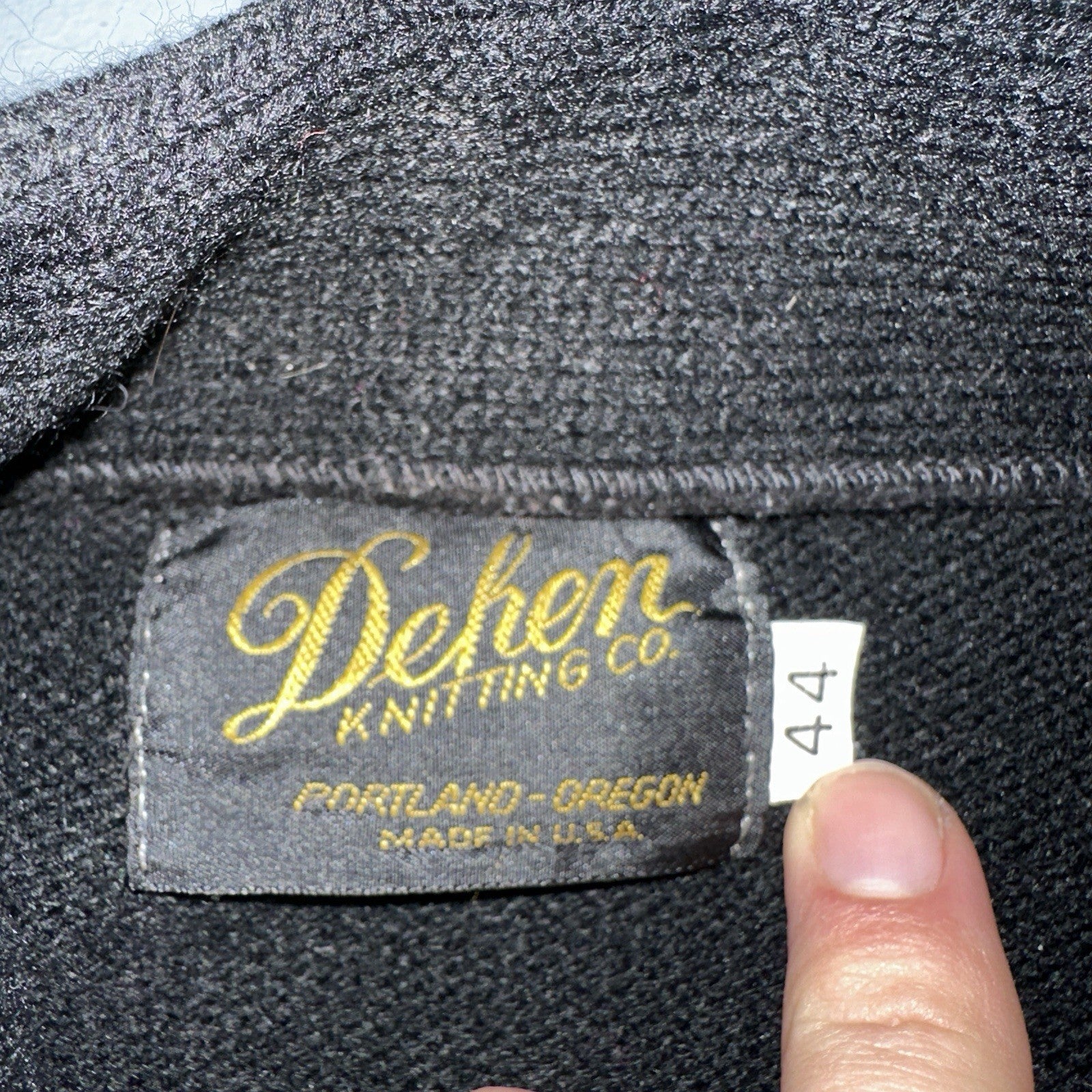 Vintage 1990s Dehen Varsity Letterman Cardigan Sweater Size 44 Black 1992 NS