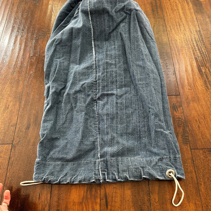 VTG WWII Indigo Denim Garment Laundry Bag Rare Military 1940s 40s 50s Thrashed