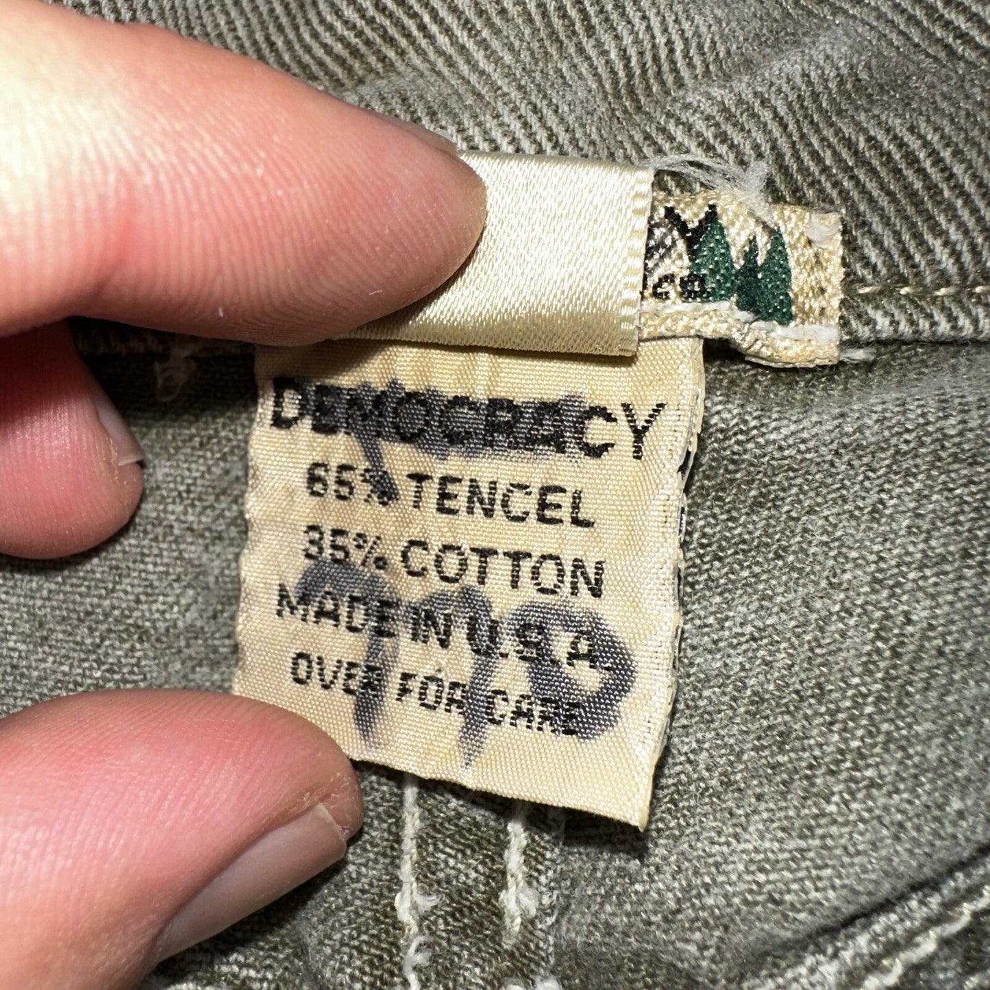 Democracy Jeans Womens 16 Green Denim Pants Banana Republic VTG USA High Rise