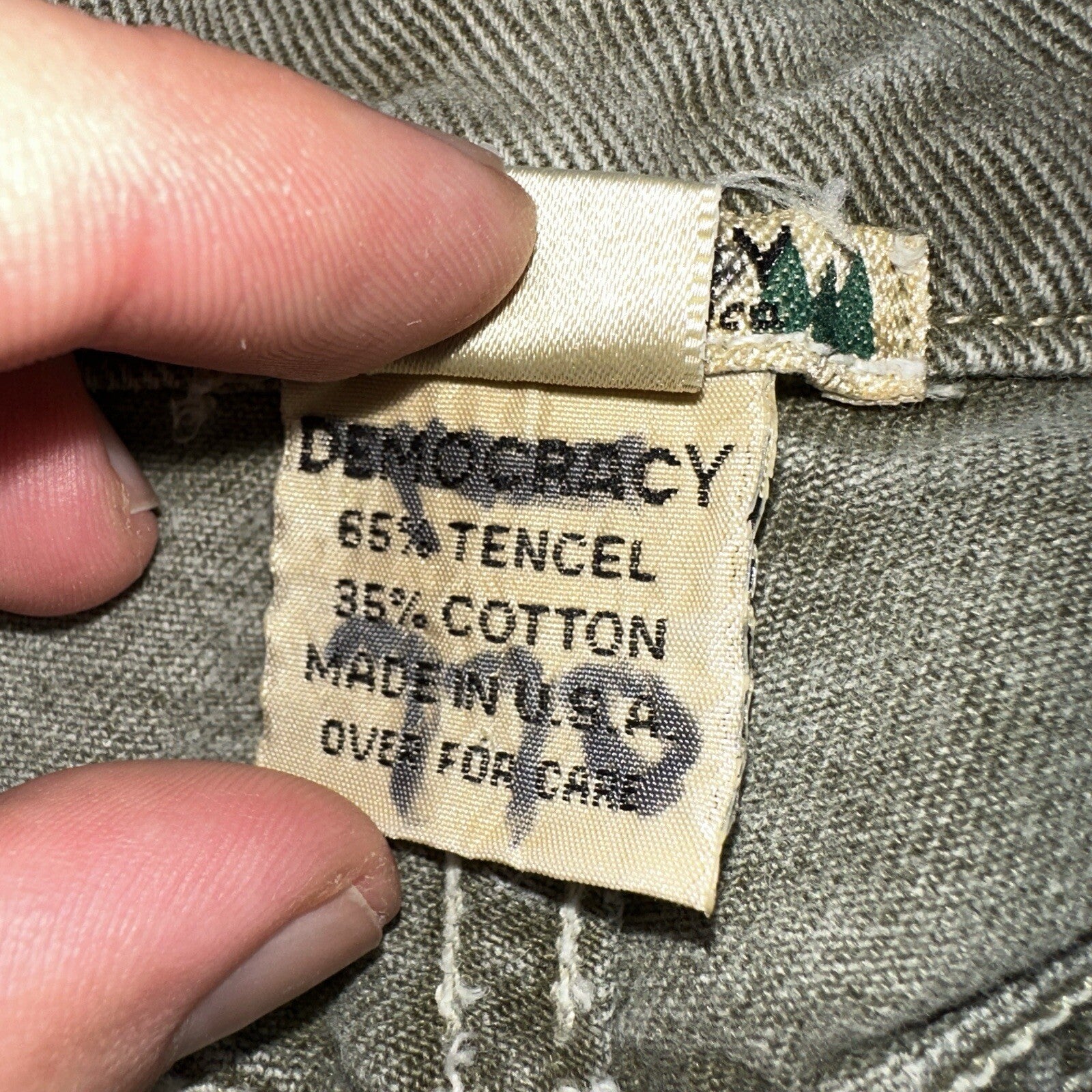 Democracy Jeans Womens 16 Green Denim Pants Banana Republic VTG USA High Rise