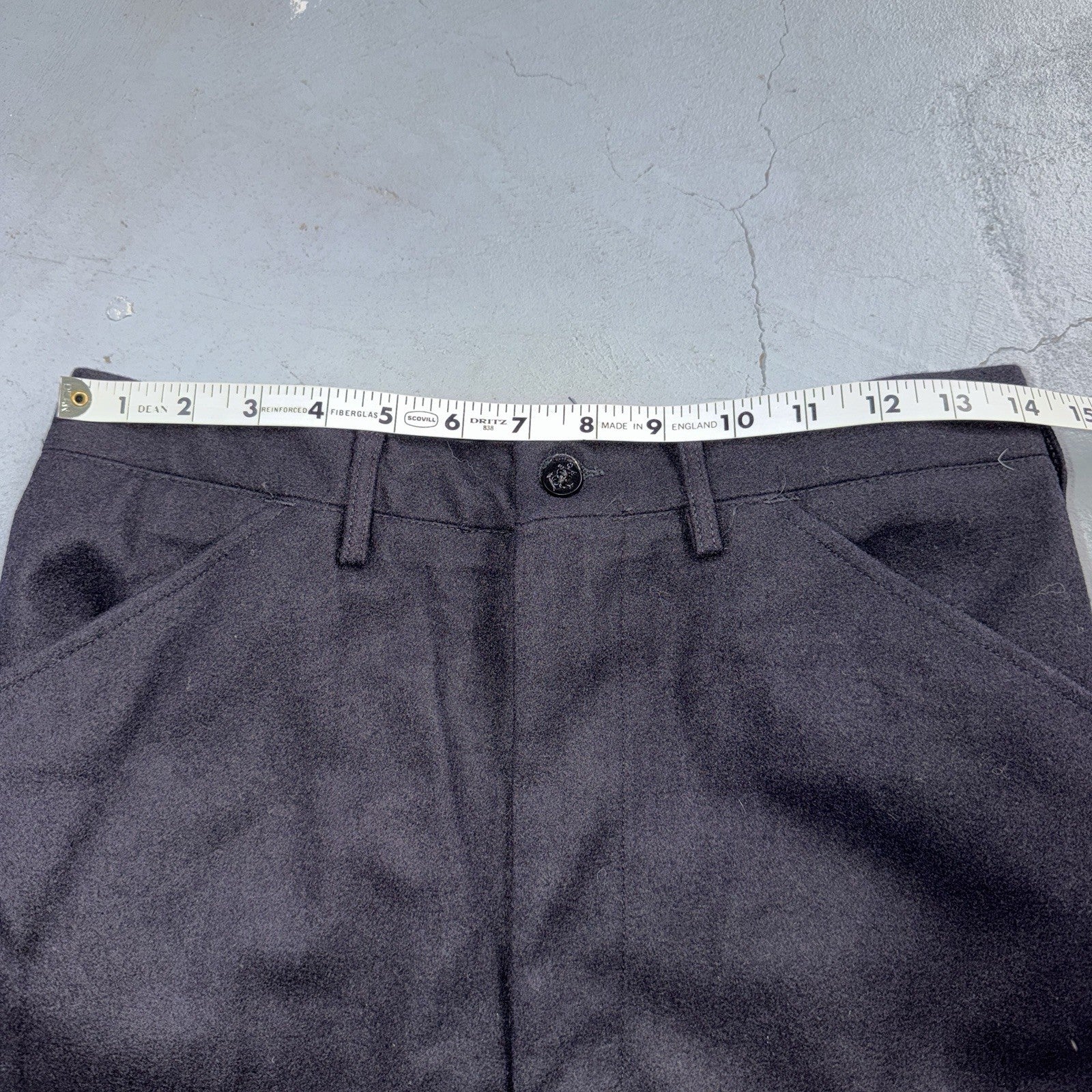 VTG 40s WWII US Naval Clothing Factory Wool Sailor Pants Navy 30L Bell Bottoms