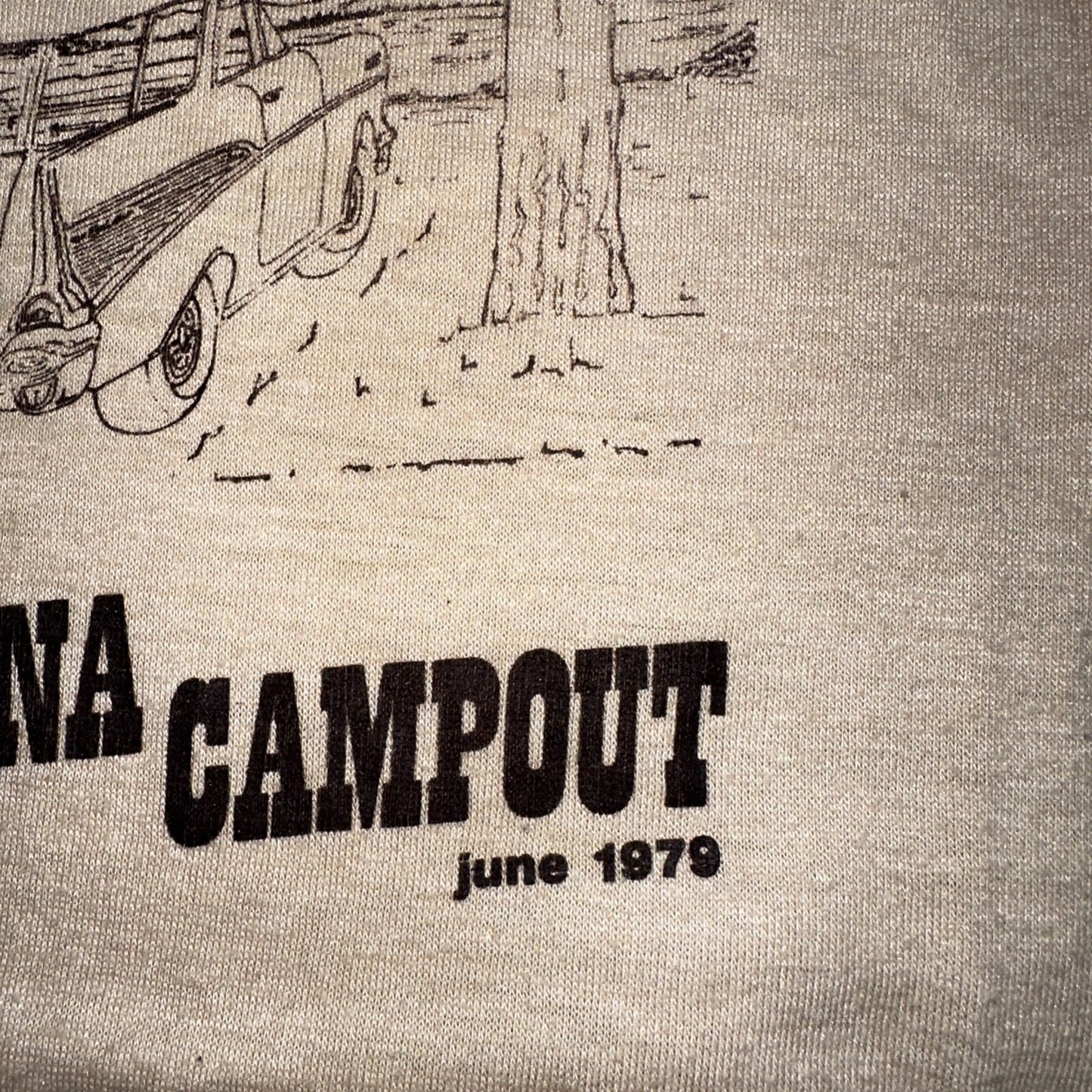 1979 Lake Shastina Campout June 70s Oregon VTG T Shirt Nomad Car Trees Nature