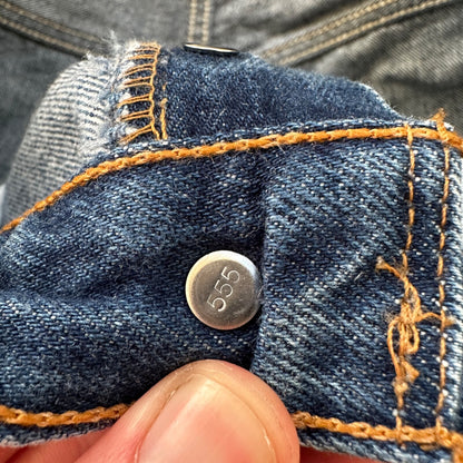 VTG Levis 501 XX Button Fly 90s USA Jeans Denim Straight Capri 34x30 Act 30x26