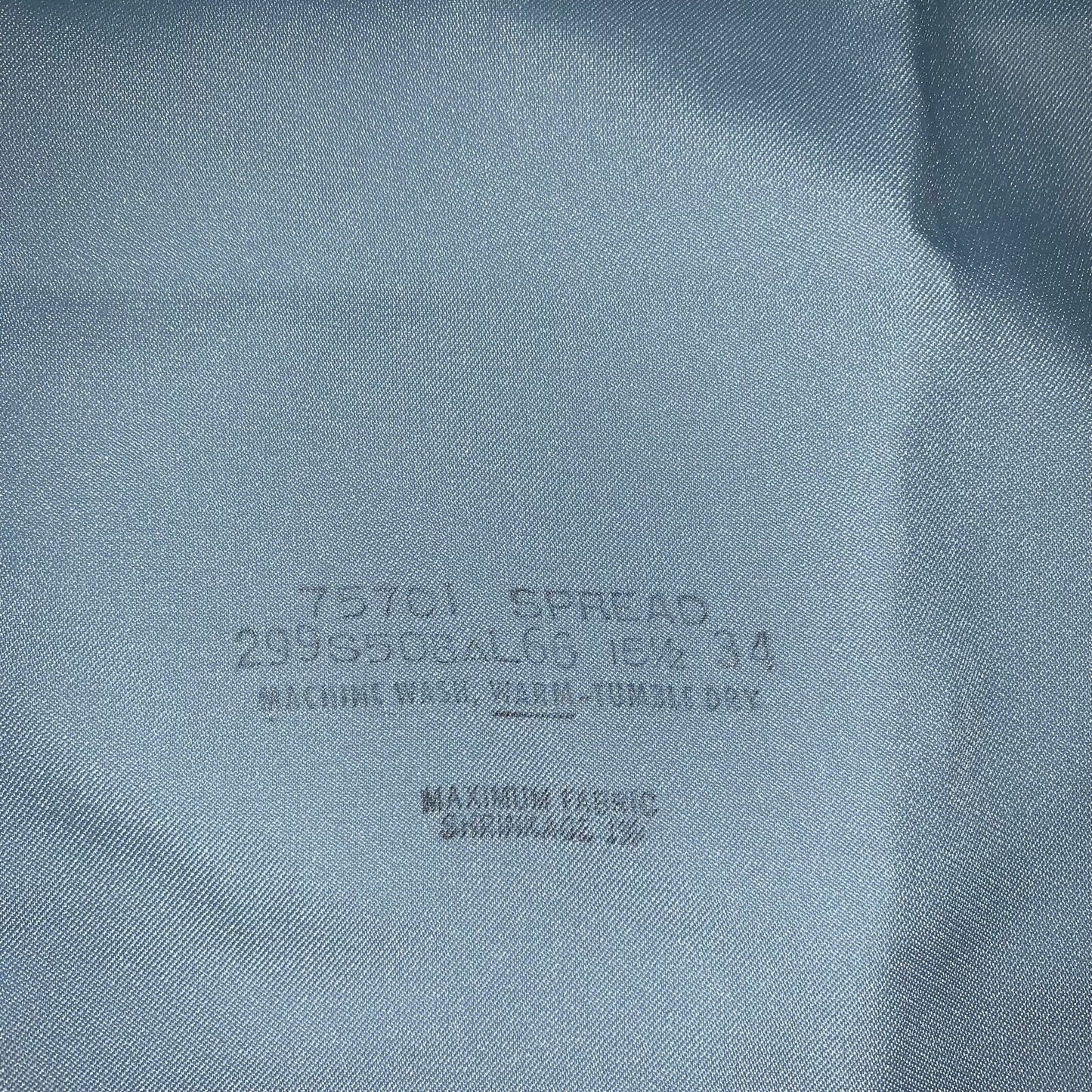 Sears Blue Vintage Button Down Work Shirt Dress 60s 70s Sanforized