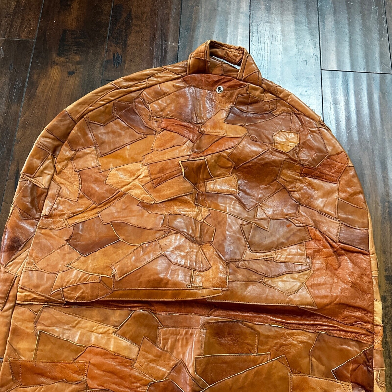 Vintage American Tourister Garment Suit Bag Leather Brown Hangers Cover VTG 40s