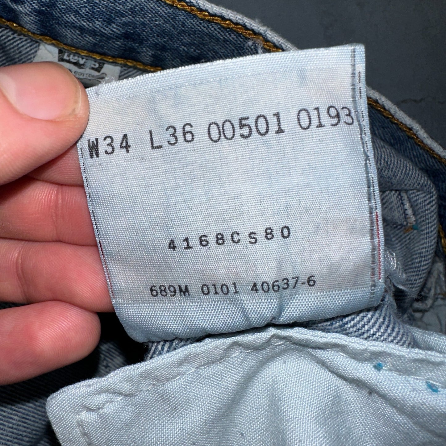 Levis 501 Vintage Y2K XX Straight Leg Jeans 90s Blue Light Wash 34x36 Act 32x34