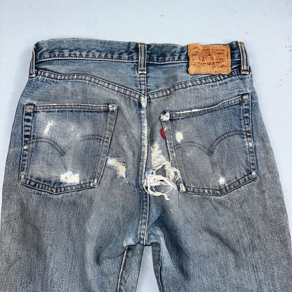 Levis 501 Vintage 70s SS Redline Selvedge USA 66 Jeans Thrashed 31x34 Act 29x30
