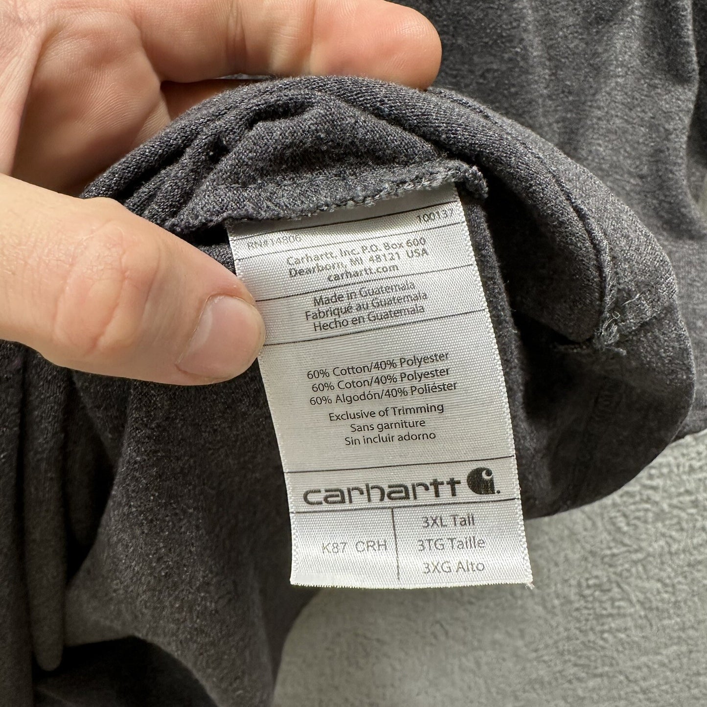 Carhartt Vintage Style Pocket T Shirt Travis Scott Thrashed Faded 3XL Faded Blk