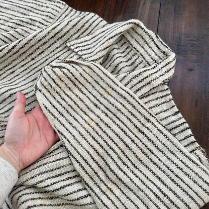 VTG 60s Sweatshirt Womens Zebra Stripe Full Zip Long Sleeve Wool 1960s Rare