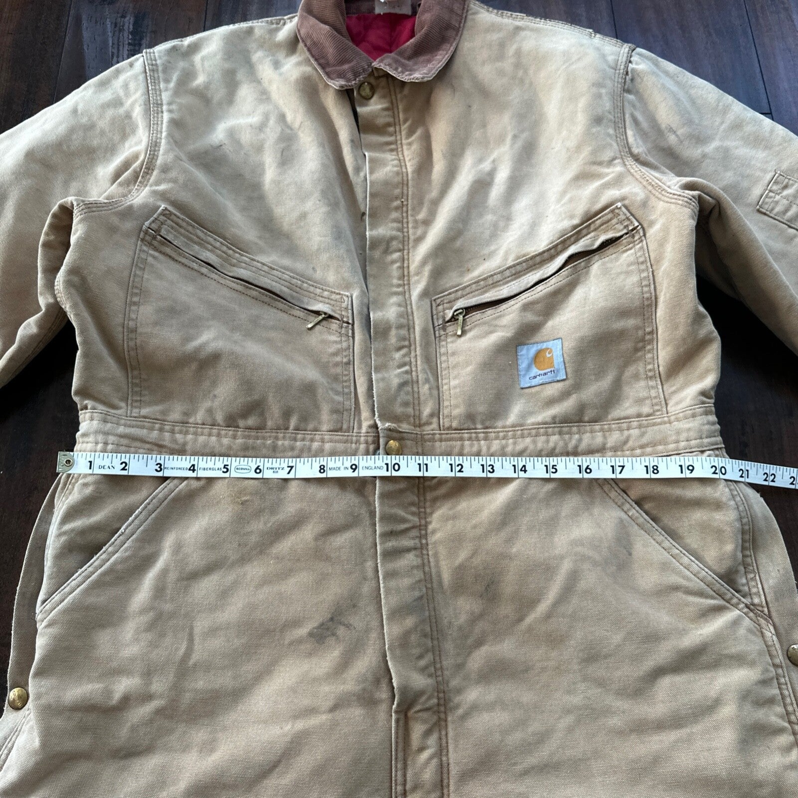 VTG 70s CARHARTT Duck Quilt Coveralls Small 996Q USA overalls Double Knee 80s