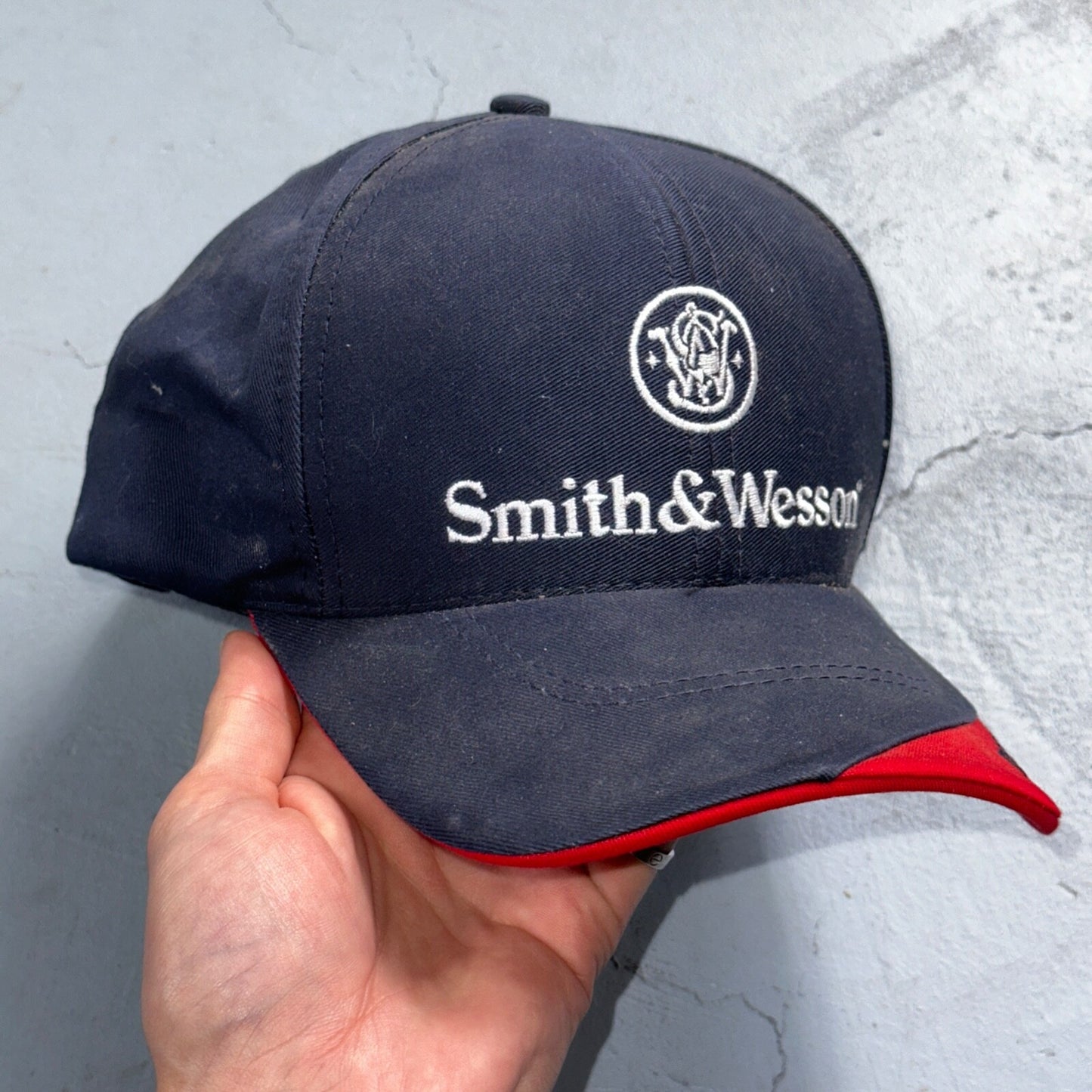 Smith & Wesson Hat Cap VTG Blue One Size Casual Cotton Dad Gun Pistol USA