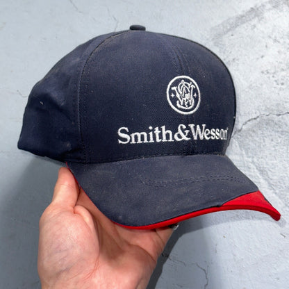 Smith & Wesson Hat Cap VTG Blue One Size Casual Cotton Dad Gun Pistol USA