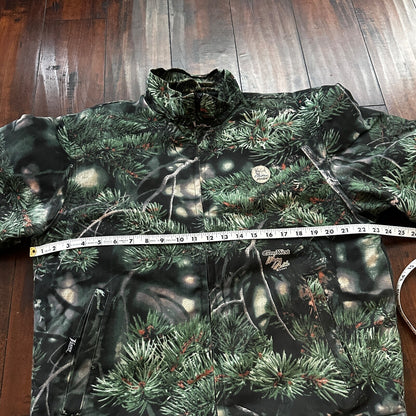 VTG West Camo Leaf Advanced Fleece Jacket Rain Coat Mens M 2004 PineTree Tree