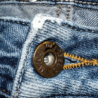 Diesel Larkee Bootcut Stretch Jeans Mens 36x30 Blue Straight 008M2 Whisker Italy