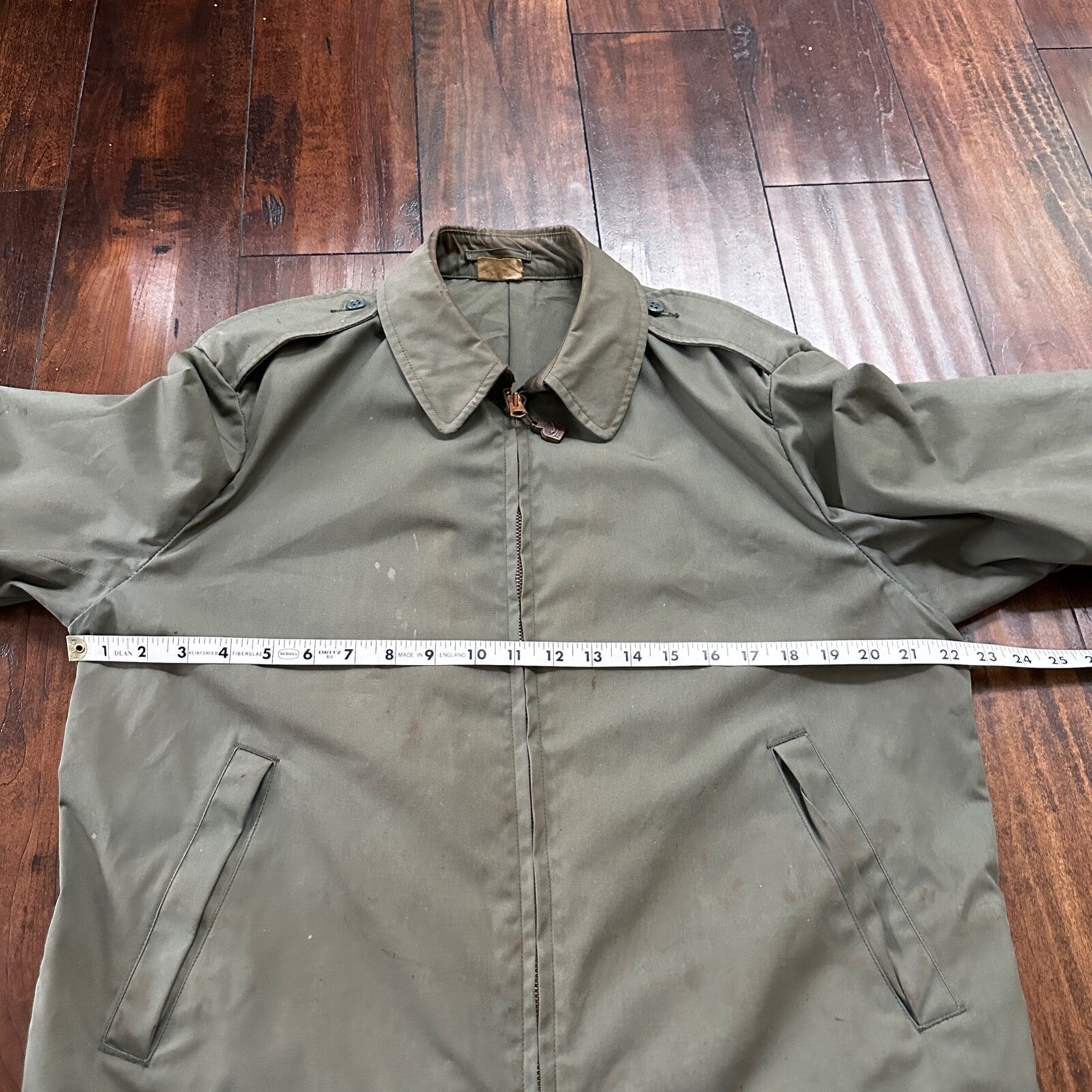 VTG 1960s AG-274 Military Green Water Repellent Jacket 42R Gabardine Rockabilly