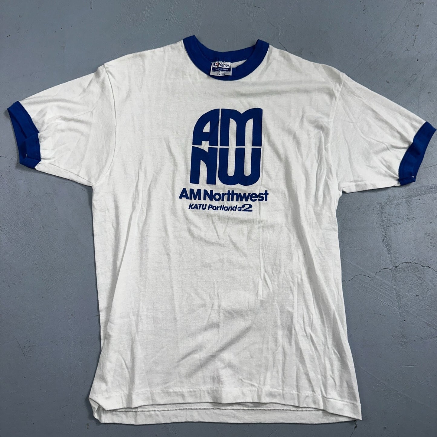 Hanes 80s Portland Oregon Radio AM NW VTG T Shirt Northwest Katu ABC Rare Ringer