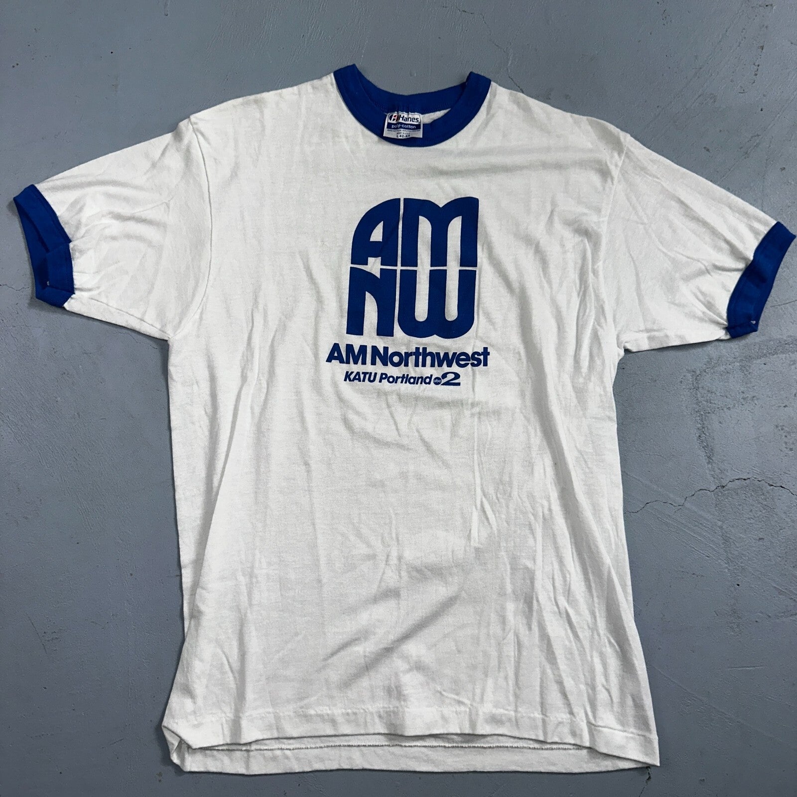 Hanes 80s Portland Oregon Radio AM NW VTG T Shirt Northwest Katu ABC Rare Ringer