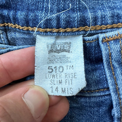 Vintage Levis 510 Jeans Womens 14 Blue Slim Fit Y2K Lower Rise Boyfriend 30x29