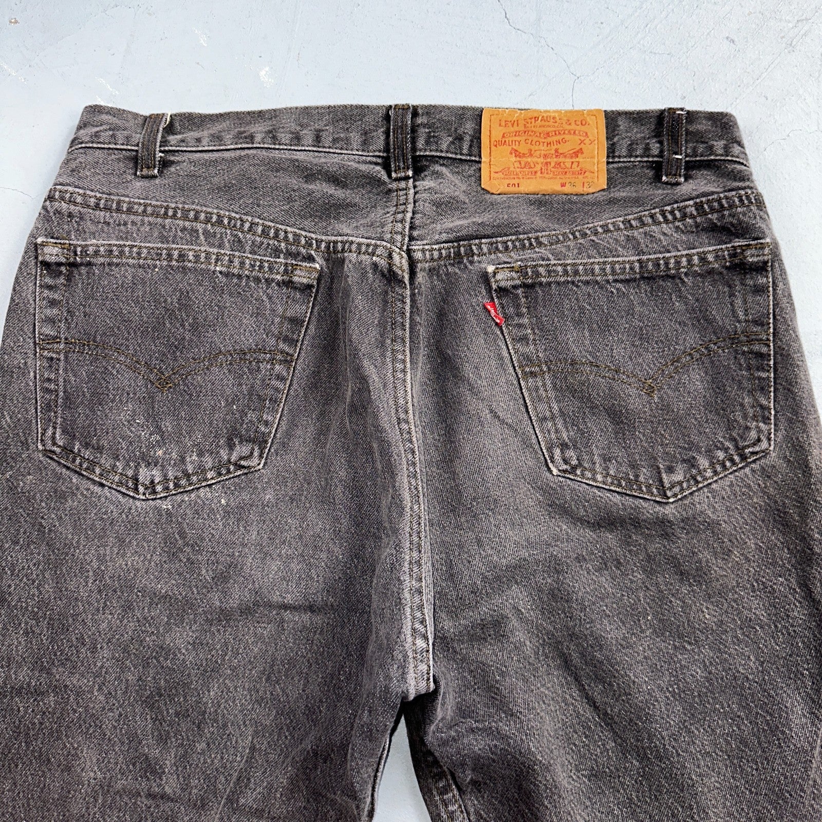 Levis 501 Vintage 80s USA XX Straight Leg Jeans Gray Light Wash 36x32 Act 34x30